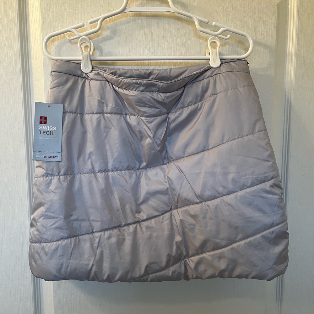Swiss Tech Light Gray Quilted Skirt